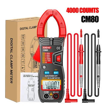 ANENG CM80 Kelepçe Metre 500A AC Ampermetre Direnç Ölçer Kelepçe Tipi Multimetre 4000 Sayımlar Otomatik Aralığı Voltmetre El Feneri ile