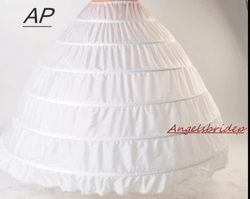 ANGELSBRIDEP Yeni 6 Çemberler Petticoats Telaş Balo Gelinlik Jüpon Gelin Aksesuarları Gelin Crinolines