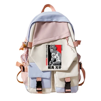Anime Baki En Grappler Laptop Sırt Çantaları Erkek Kız Seyahat Gizli Sakli Konusmalar Komik Çeneli omuz çantası Yeni Baki Okul Çantaları Kadınlar için