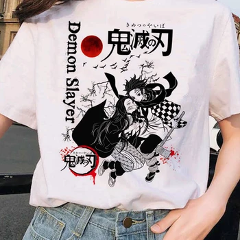Anime T shirt iblis avcısı Karikatür Korte Mouwen Kleding Harajuku Büyük Boy T-shirt Zomer Üstleri Vrouwelijke Tee
