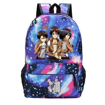 Anime Titan Okul Çantaları Genç Harajuku Ackerman Erkek Kız laptop çantası Titan Unisex seyahat sırt çantaları