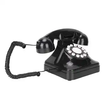 Antik Avrupa Vintage Sabit Telefon Siyah Yüksek Çözünürlüklü Çağrı Büyük Temizle Düğmesi Sabit Telefon telefono fijo