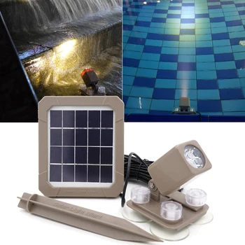 AquaHEX 60X Sıcak Beyaz LED Güneş Enerjili Sualtı Spot Gölet Açık Bahçe su çeşmesi Peyzaj
