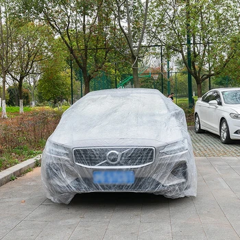 Araba Kapakları Açık Araba tozluk Su Geçirmez Plastik PE şeffaf film Dış Tam Araba Koruyucu Kapak Ceket Araba Aksesuarları