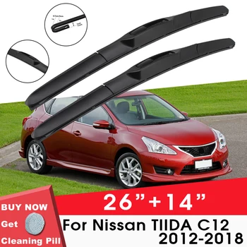 Araba sileceği Bıçak Ön Cam Ön Cam Kauçuk Silikon Silecek Nissan TİİDA İçin C12 2012-2018 26