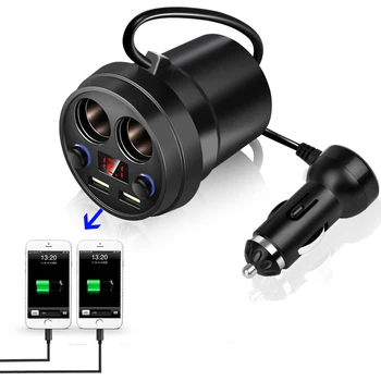 Araba şarjı 2 USB DC/5V 3.1 A Fincan Güç Soket Adaptörü Çakmak Splitter Cep Telefonu Şarj Gerilim LED Ekran