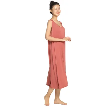Artı Boyutu 3XL-6XL Uyku Elbise Kadın Yaz Kadın Pijama Modal Yumuşak Gecelik 2023 Yeni Kolsuz Esneklik Gecelik