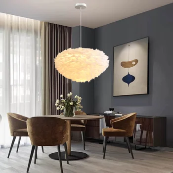 Avize ışık tüy led chandelie sıcak ve romantik tüy dekoratif avize oturma odası yatak odası ve otel aydınlatma