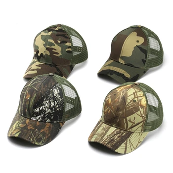 Ayarlanabilir Taktik Ordu Şapka Açık Avcılık Askeri Camo Kap Güneş Koruyucu Yaz Örgü Nefes Kamuflaj Beyzbol Kapaklar güneş şapkası