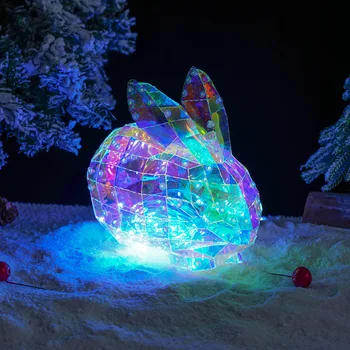 Aydınlık Renkli tavşan USB Sevgililer Günü Hediyesi Led Süsler Odası Dekor Parlayan tavşan Noel Dekorasyon Çocuk Günü Gif