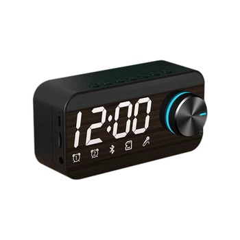 Ayna kablosuz bluetooth 5.0 Hoparlör Taşınabilir Mini Saat Ev Saati çalar saat Masaüstü Ses Bluetooth hoparlör