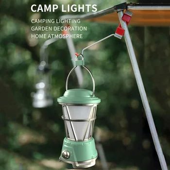 Açık kamp çadır ışıkları Retro kamp fenerler güneş şarj edilebilir kamp ışıkları alev atmosfer at ışıkları