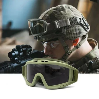 Açık Taktik Gözlük Çöl Locust Askeri fan Gözlük Toz Geçirmez Çekim Motosiklet CS Anti Darbe spor gözlükler