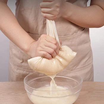 Ağartılmamış Organik Pamuk Tülbent Çanta Süzme Yeniden Kullanılabilir Somun Süt Torbaları Süzgeç Soya Sütü Yoğurt Çay Kahve Filtresi