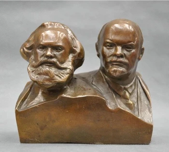 Bakır Heykel Büyük Komünist Marx Ve Lenin Büstü Bronz Heykel