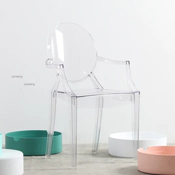 Basit Şeffaf Arkalığı yemek Sandalyesi Modern Eğlence Plastik Makyaj Koltuğu İskandinav Akrilik yemek sandalyeleri yatak odası mobilyası