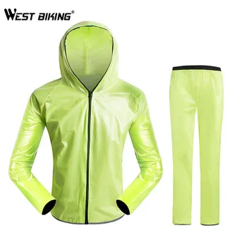 Batı BİSİKLET Bisiklet Ceket Yağmurluk Şeffaf Bisiklet Jersey Toz Ceket motorcu ceketi yağmurluk Rüzgarlık Su Geçirmez Giyim