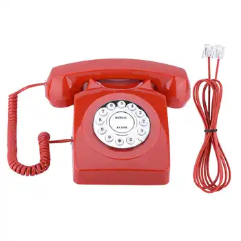 Batı Tarzı Vintage Antika Telefon Numaraları Depolama Net Ses Retro Telefon Kırmızı Sabit Telefon Kablolu