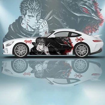 Berserk Guts Anime araba çıkartmaları evrensel büyük araba çıkartmaları boyalı araba çıkartmaları sol ve sağ yan grafik ağrılı araba çıkartmaları