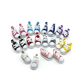 BJD Bebek Aksesuarları 5cm Ayakkabı Yüksek Top kanvas sneaker Moda rahat ayakkabılar Bebek BJD için Uygun 1/6 Bebek