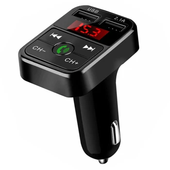 Bluetooth Araç FM Verici Kablosuz Radyo Adaptörü USB şarj aleti MP3 Çalar Ekran Frekansı Görüntüleyebilir