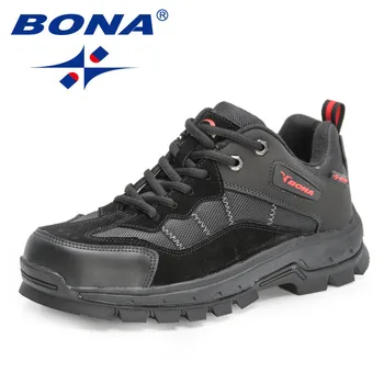 BONA 2023 Yeni Tasarımcılar kaymaz Spor Ayakkabı Aşınmaya Dayanıklı yürüyüş ayakkabıları Erkekler Koşu Ayakkabıları Rahat Açık Hafif Yürüyüş Ayakkabısı