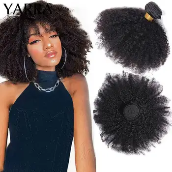 Brezilyalı Afro Kinky kıvırcık insan saçı Demetleri 4b 4c Afro kinky Toplu insan saçı örgüsü Paket Anlaşma saç ekleme Toptan Yarra