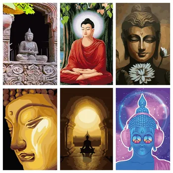 Buda Resimleri Diy Yağlıboya resim By Numbers Şekil Tuval By Numbers Özel Yağlı Boya By Numbers Ev Dekorları için Benzersiz Hediye