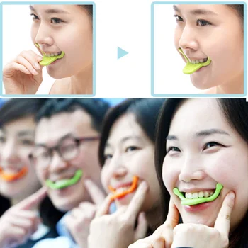 Büyüleyici Gülümseme Düzeltici Mini Gülümseyen Maker Faydalı Ağız Kasları Germe Aracı Rastgele Yüz Eğitmen Ağız şekli Egzersiz