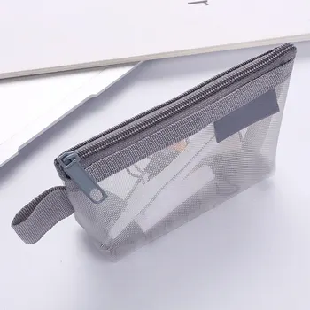 Dayanıklı Naylon Örgü Fermuarlı Çanta Çok Amaçlı Açık Seyahat Şeyler Çuval saklama çantası Naylon 3D Üçgen Örgü bozuk para cüzdanı