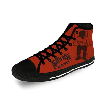 Death Row Kayıtları Yüksek Top Sneakers Mens Womens Genç rahat ayakkabılar Tuval koşu ayakkabıları 3D Baskı Nefes Hafif ayakkabı