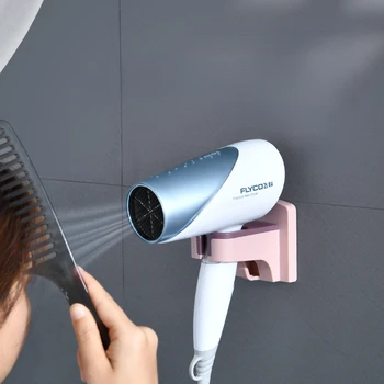 Deliksiz duvara monte saç kurutma makinesi rafı hava kanalı depolama rafı banyo duvar depolama saç kurutma makinesi desteği