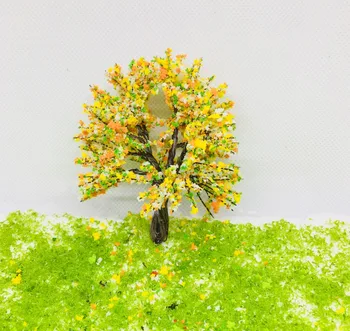 Demiryolu yol kum masa bina modeli malzeme renk mini ağaç modeli