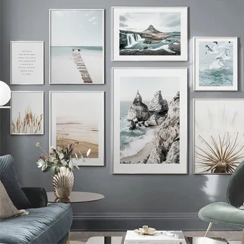 Deniz manzarası Posteri Duvar Plaj Deniz Tuval Resim iç Nordic Dekorasyon Ev Odası Çerçevesiz dekoratif tablolar