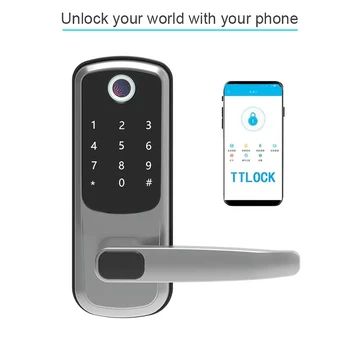 Dijital Akıllı Kapı kilidi güvenlik Anahtarsız klavye kapı kilidi parmak izi biyometrik şifreli kapı kilidi