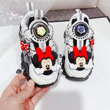 Disney gündelik çocuk ayakkabısı Erkek ve Kız Mickey Mouse Karikatür spor ayakkabı Tabanı Rahat koşu ayakkabıları Spor Ayakkabı Boyutu 26-36