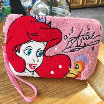 Disney Prenses Kozmetik Çantaları Çanta çanta Kadınlar için Makyaj Kızlar Sevimli Karikatür Taşınabilir Tasarımcı Lüks Debriyaj Ücretsiz Kargo