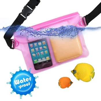 Dokunmatik Ekran Açık Cep Su Geçirmez Çanta Şeffaf Su Geçirmez bel çantası IPX8 Sürüklenen Plaj Cep Telefonu Su Geçirmez Bel Çantası
