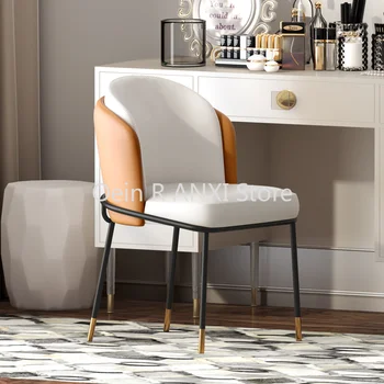 Dresser Mutfak İskandinav yemek sandalyeleri Yatak Odası Salon Ergonomik Ofis Lüks yemek sandalyeleri Modern Metal Cadeira Ev Mobilyaları WK