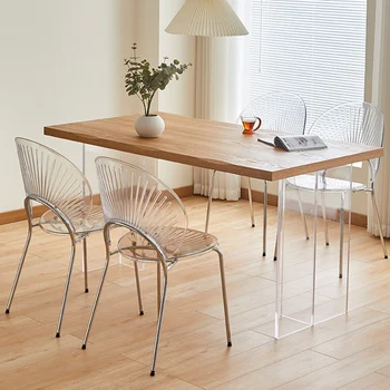 Dresser Mutfak İskandinav Yemek Sandalyesi Yatak Odası Tasarımcı Salon Ofis Yemek Sandalyesi Şeffaf Lüks Cadeira Ev Mobilyaları WK50DC