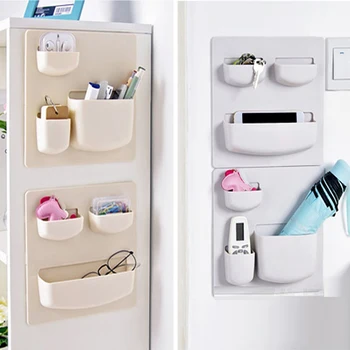 Duvara Monte saklama kutusu Çok fonksiyonlu Buzdolabı rafı Buzdolabı Yan Ev Eşyalar Aletleri Mutfak Banyo Organizatör