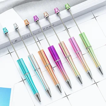 Dıy Boncuklu Kalem 10 Adet Toptan Plastik Boncuklu Kalem Yazdırabilirsiniz Yeni Renk UV Kaplama Plastik Boncuklu DIY Kalem Japon Kırtasiye