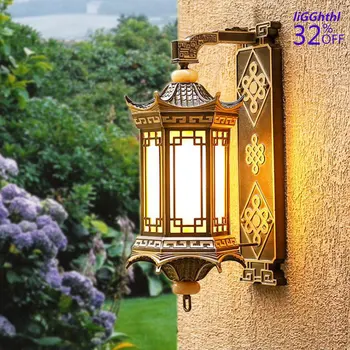 Dış Duvar Lambası bronz aydınlatma LED aplikleri klasik su Geçirmez Retro Proch lambaları ev balkon dekorasyon için Gardern ışıkları