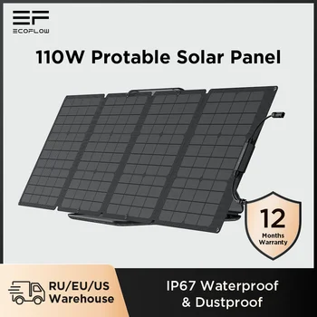 EcoFlow 110W Taşınabilir güneş panelı Zincirlenebilir Katlanabilir Kickstand Paneli güneş enerjisi şarj cihazı Güç İstasyonu için IP67 Su Geçirmez
