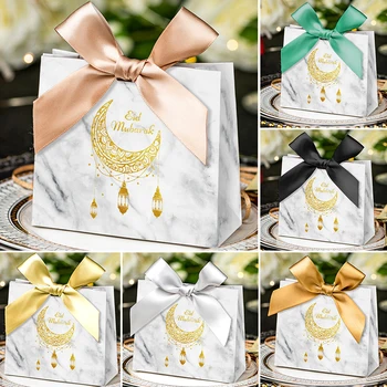 Eid Mubarak şeker kutusu Seti Kağıt Ambalaj hediye çantası Parti Favor Ramazan Hediye Kutusu Müslüman İslam Parti Malzemeleri Kareem Dekorasyon