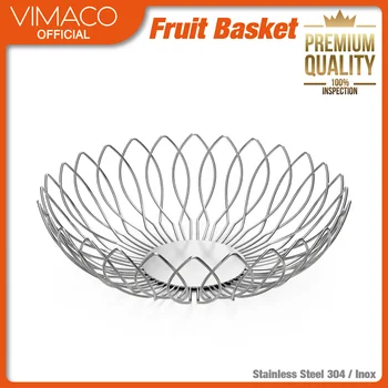 Ekmek Sebzeli VIMACO ® Paslanmaz Çelik 304 Tel Meyve Sepeti Saklama Kabı