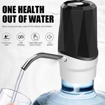Elektrikli su pompalı dağıtıcı Taşınabilir USB Şarj Otomatik İçme Suyu Pompası 5 Galon Su Şişesi Dağıtıcı Ev İçin