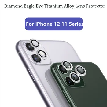 Elmas Kamera Koruyucu iPhone 12 11 Pro Max 12Mini Arka Lensler Metal Kasa Bling Sticker Arka Lens Halka Kapak Koruyucu
