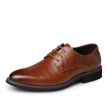 Erkek ayakkabısı 2023 Yeni Bahar Elbise Ayakkabı Yüksek Kaliteli İş PU Deri Dantel-up Ayakkabı Resmi Ayakkabı Düğün Parti için