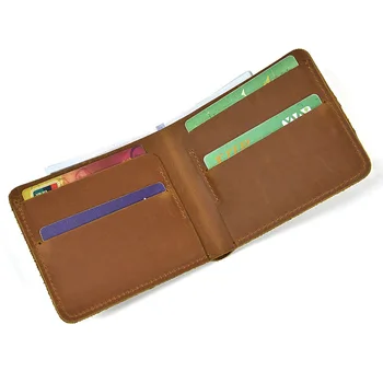 Erkek Cüzdan Hakiki Deri küçük cüzdan Çılgın At deri kartlık Rahat kart çantası İnek Derisi Cüzdan Erkekler için